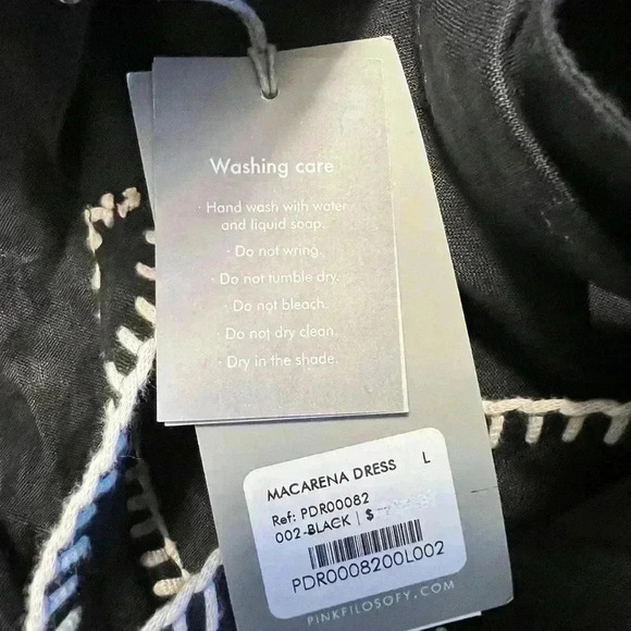 NWT! Johanna Ortiz + Pinkfilosofy Linen Tie-Back Macarena Maxi Dress - Picture 9 of 11